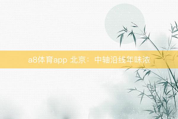 a8体育app 北京：中轴沿线年味浓