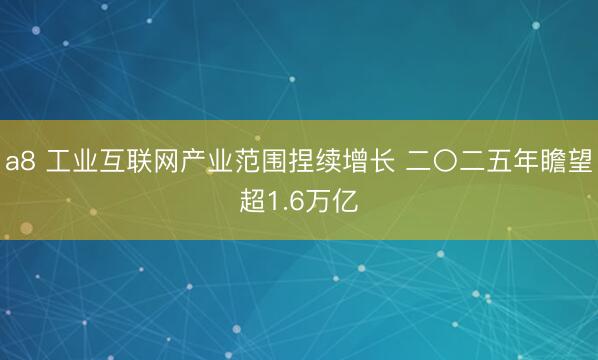 a8 工业互联网产业范围捏续增长 二〇二五年瞻望超1.6万亿