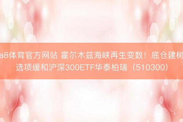 a8体育官方网站 霍尔木兹海峡再生变数！底仓建树选项缓和沪深300ETF华泰柏瑞（510300）
