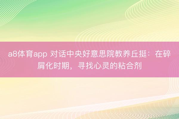 a8体育app 对话中央好意思院教养丘挺：在碎屑化时期，寻找心灵的粘合剂
