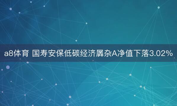 a8体育 国寿安保低碳经济羼杂A净值下落3.02%