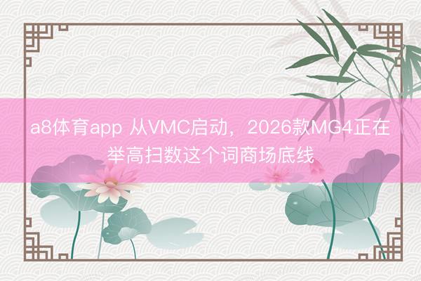 a8体育app 从VMC启动，2026款MG4正在举高扫数这个词商场底线