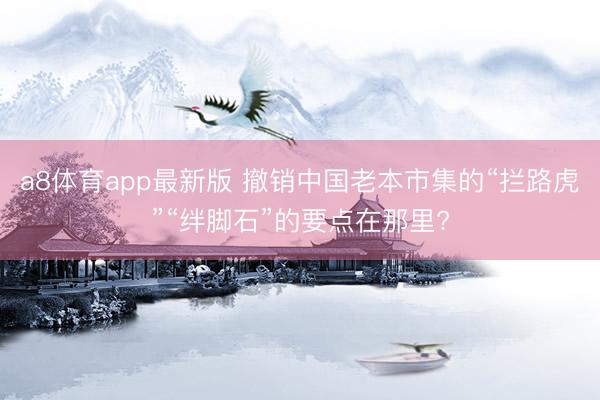 a8体育app最新版 撤销中国老本市集的“拦路虎”“绊脚石”的要点在那里?