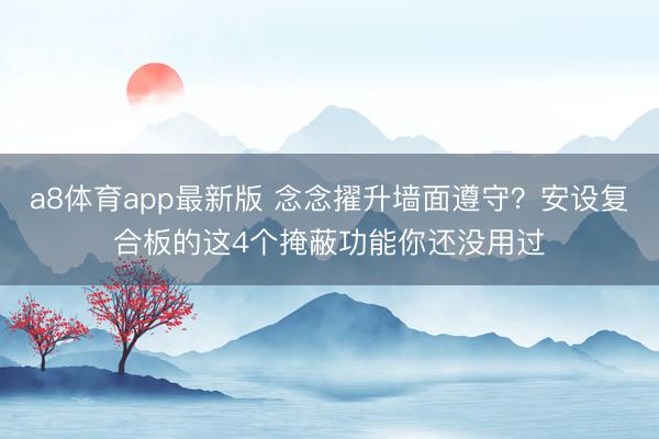 a8体育app最新版 念念擢升墙面遵守？安设复合板的这4个掩蔽功能你还没用过