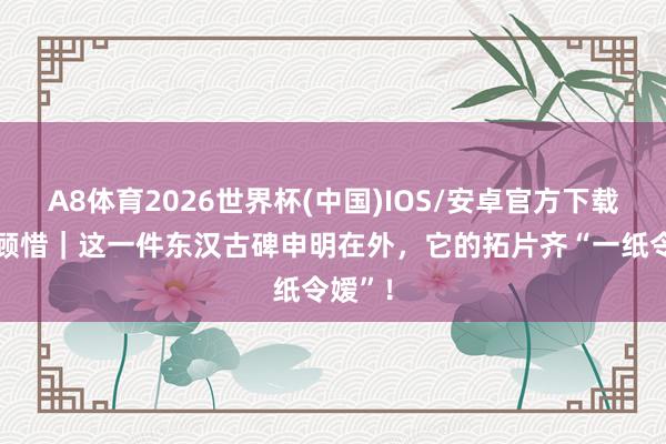 A8体育2026世界杯(中国)IOS/安卓官方下载 甬档顾惜｜这一件东汉古碑申明在外，它的拓片齐“一纸令嫒”！