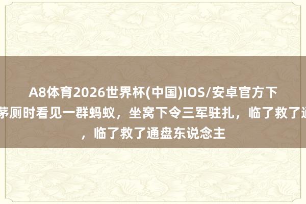 A8体育2026世界杯(中国)IOS/安卓官方下载 将军在上茅厕时看见一群蚂蚁，坐窝下令三军驻扎，临了救了通盘东说念主
