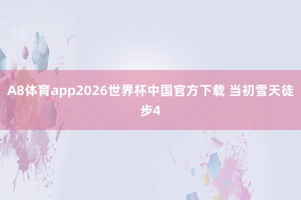 A8体育app2026世界杯中国官方下载 当初雪天徒步4