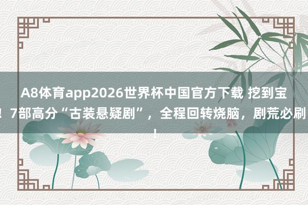 A8体育app2026世界杯中国官方下载 挖到宝!7部高分“古装悬疑剧”,全程回转烧脑,剧荒必刷!