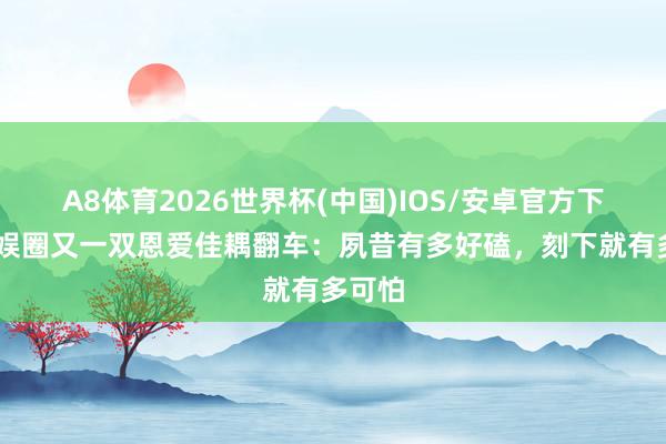 A8体育2026世界杯(中国)IOS/安卓官方下载 文娱圈又一双恩爱佳耦翻车:夙昔有多好磕,刻下就有多可怕