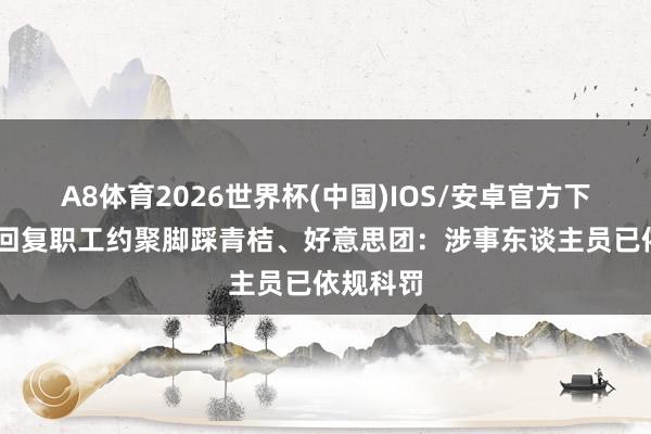 A8体育2026世界杯(中国)IOS/安卓官方下载 哈啰回复职工约聚脚踩青桔、好意思团:涉事东谈主员已依规科罚