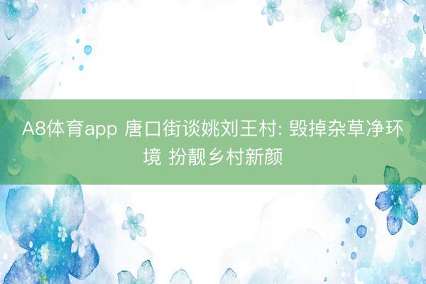 A8体育app 唐口街谈姚刘王村: 毁掉杂草净环境 扮靓乡村新颜