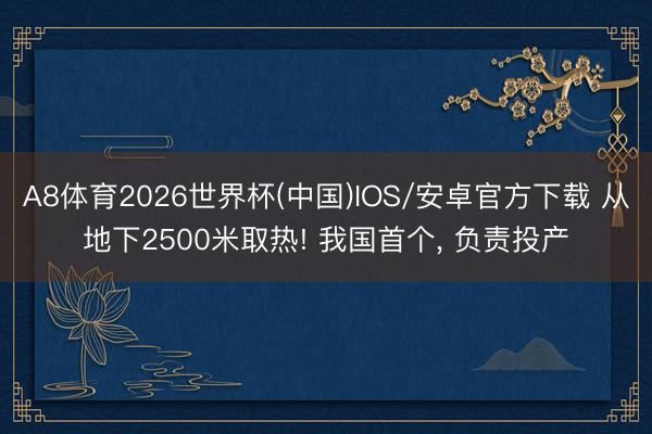 A8体育2026世界杯(中国)IOS/安卓官方下载 从地下2500米取热! 我国首个, 负责投产