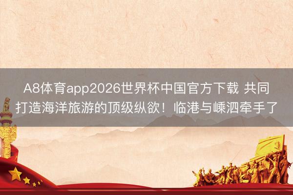 A8体育app2026世界杯中国官方下载 共同打造海洋旅游的顶级纵欲！临港与嵊泗牵手了
