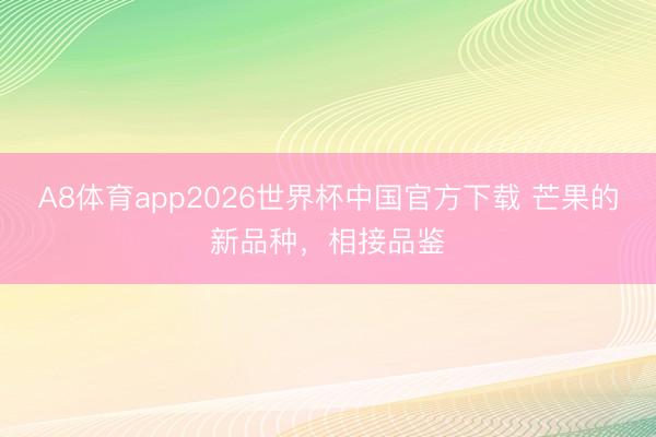 A8体育app2026世界杯中国官方下载 芒果的新品种,相接品鉴