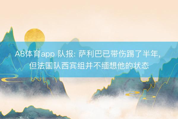 A8体育app 队报: 萨利巴已带伤踢了半年, 但法国队西宾组并不缅想他的状态