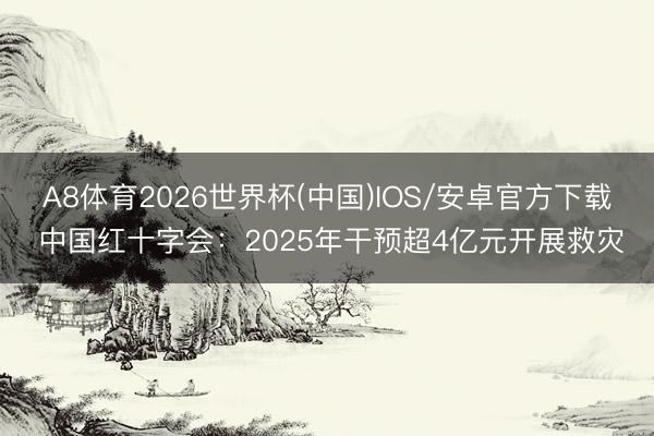 A8体育2026世界杯(中国)IOS/安卓官方下载 中国红十字会：2025年干预超4亿元开展救灾