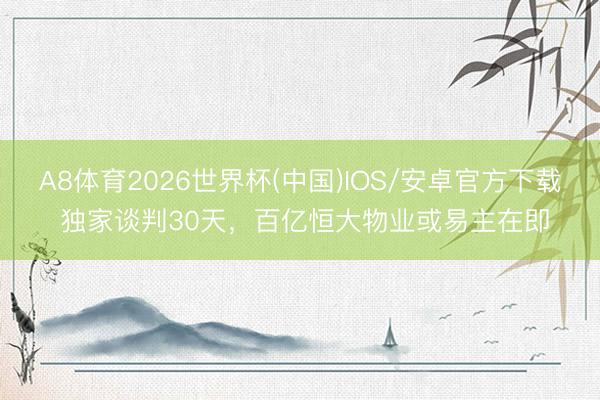 A8体育2026世界杯(中国)IOS/安卓官方下载 独家谈判30天，百亿恒大物业或易主在即
